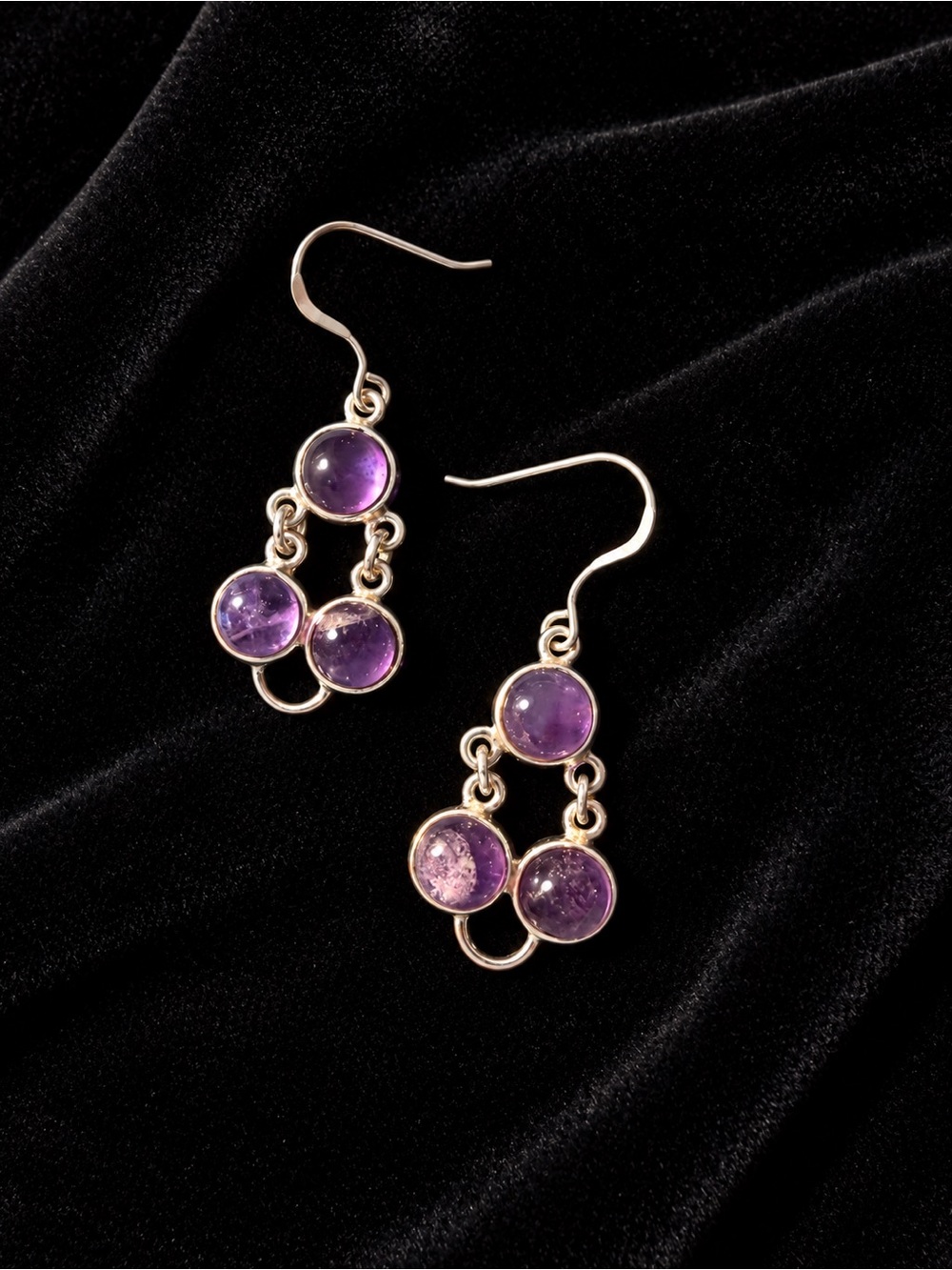 Silver and Amethyst Dangle Earrings